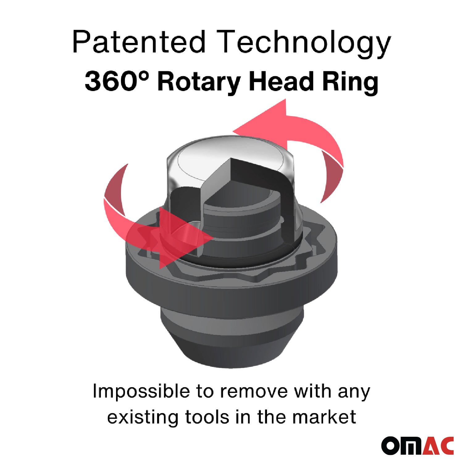 Wheel Lock Kit for Cadillac Escalade M14X1,5 Nut Chromed Black 4Locks & 1Key