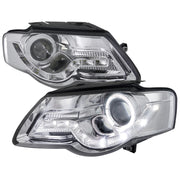 2006-2010 VW Passat Halo Projector Headlights R8 LED Light Strip Chrome
