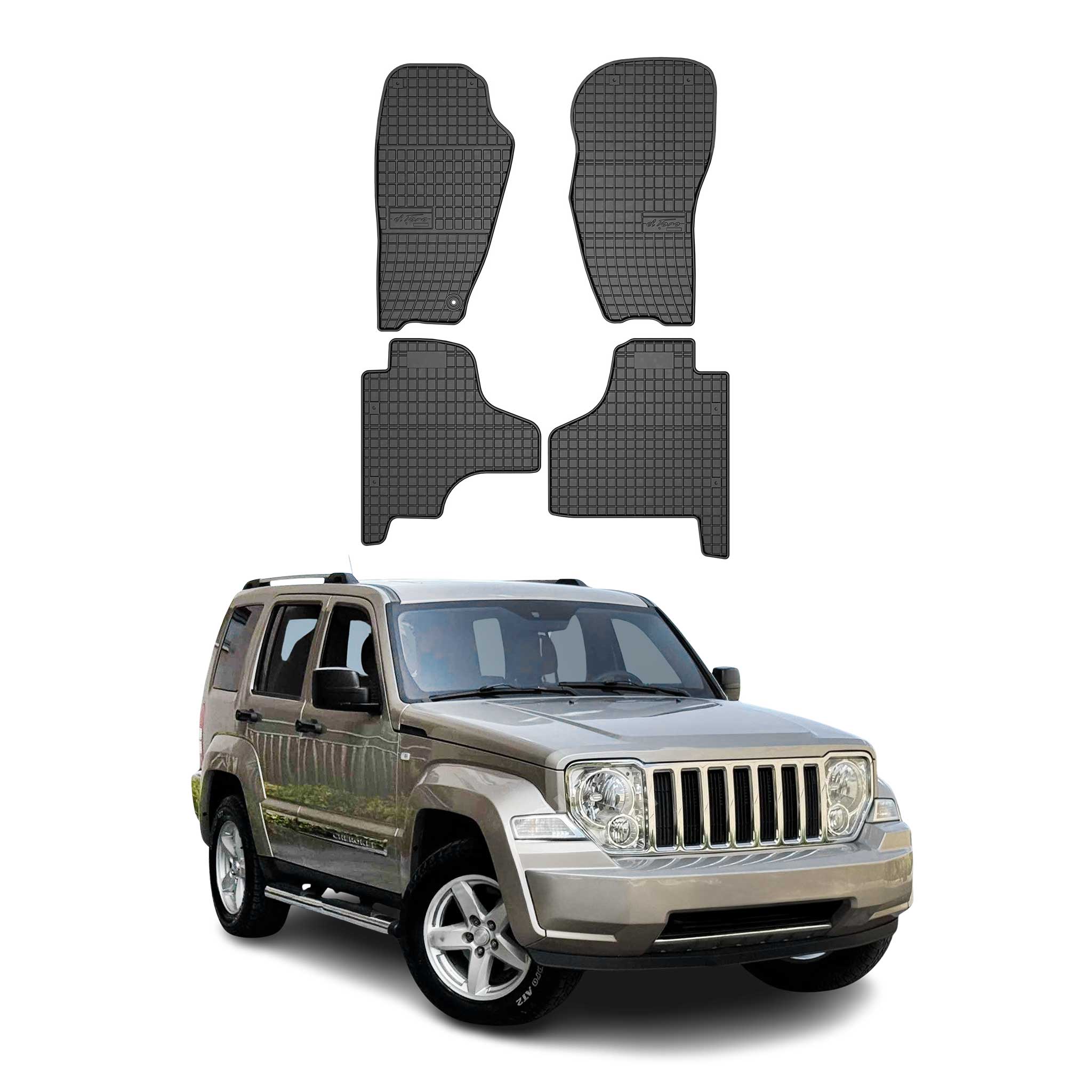 2008-2013 Jeep Liberty Floor Mats Liners Full Set All Weather Rubber Black