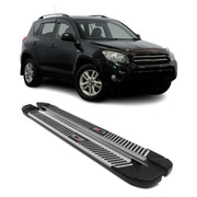 2006-2012 Toyota RAV4 Running Boards Side Steps Silver & Black