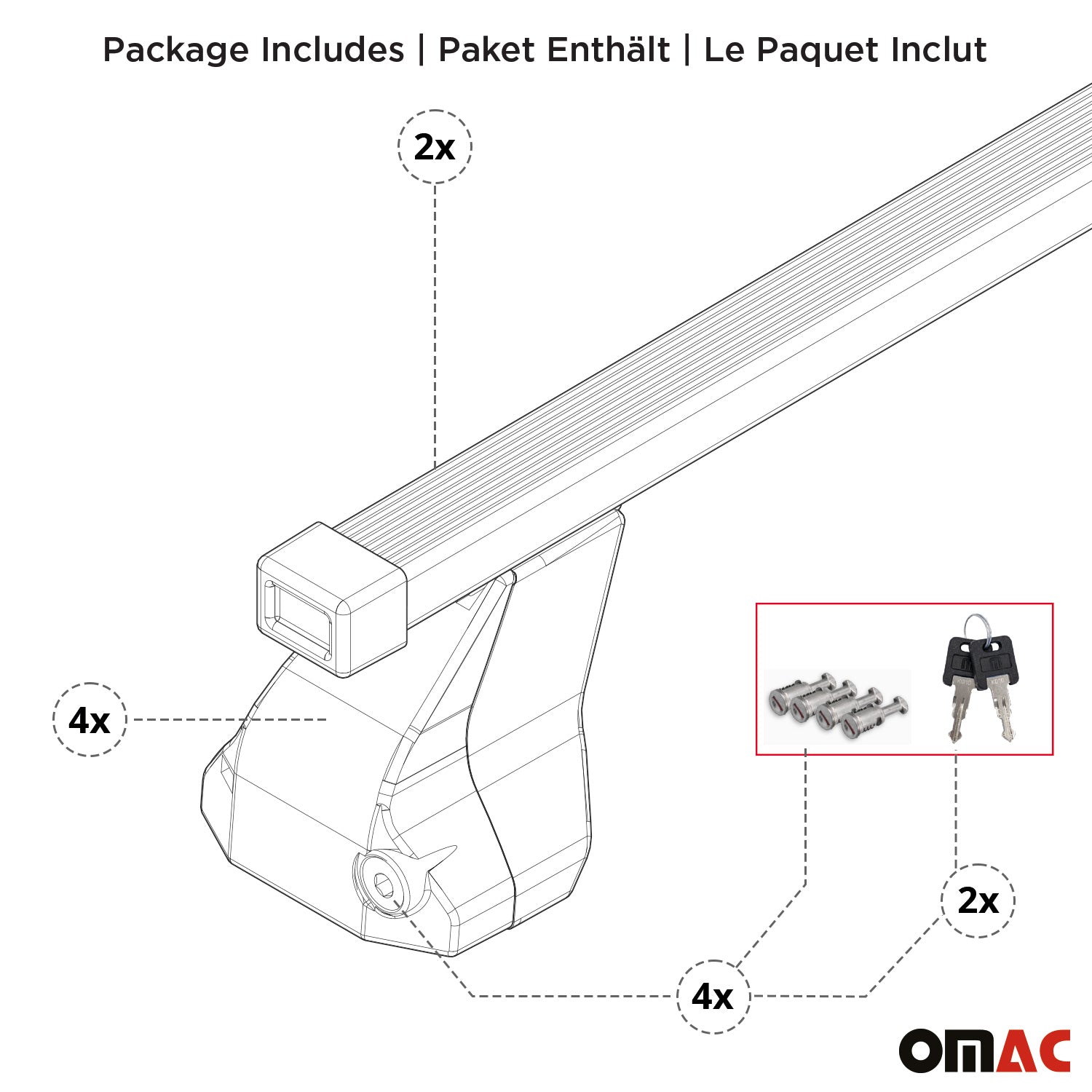 2010-2020 VW Amarok Roof Rack Cross Bars Silver