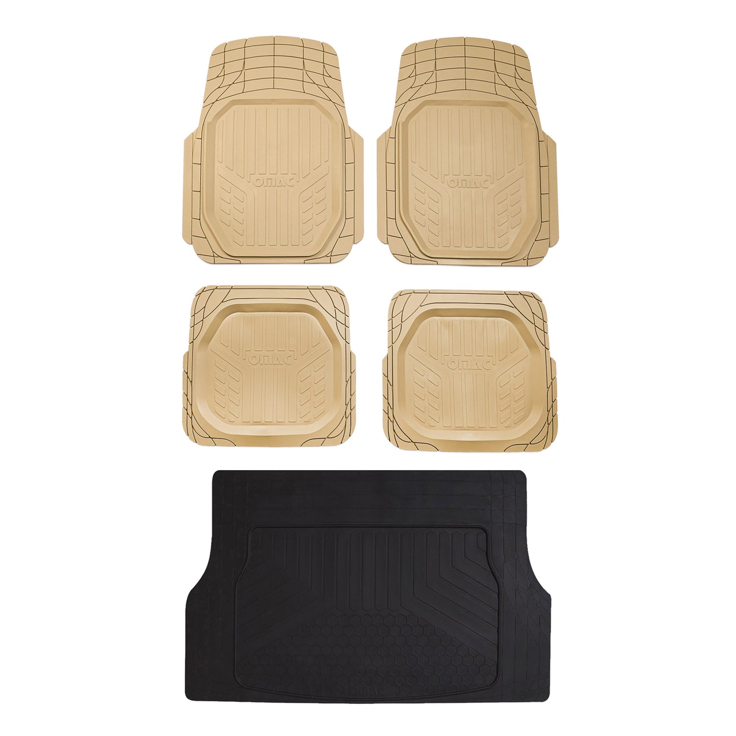OMAC Floor Mats and Cargo Liners Semi Custom Universal for Cars SUV Beige