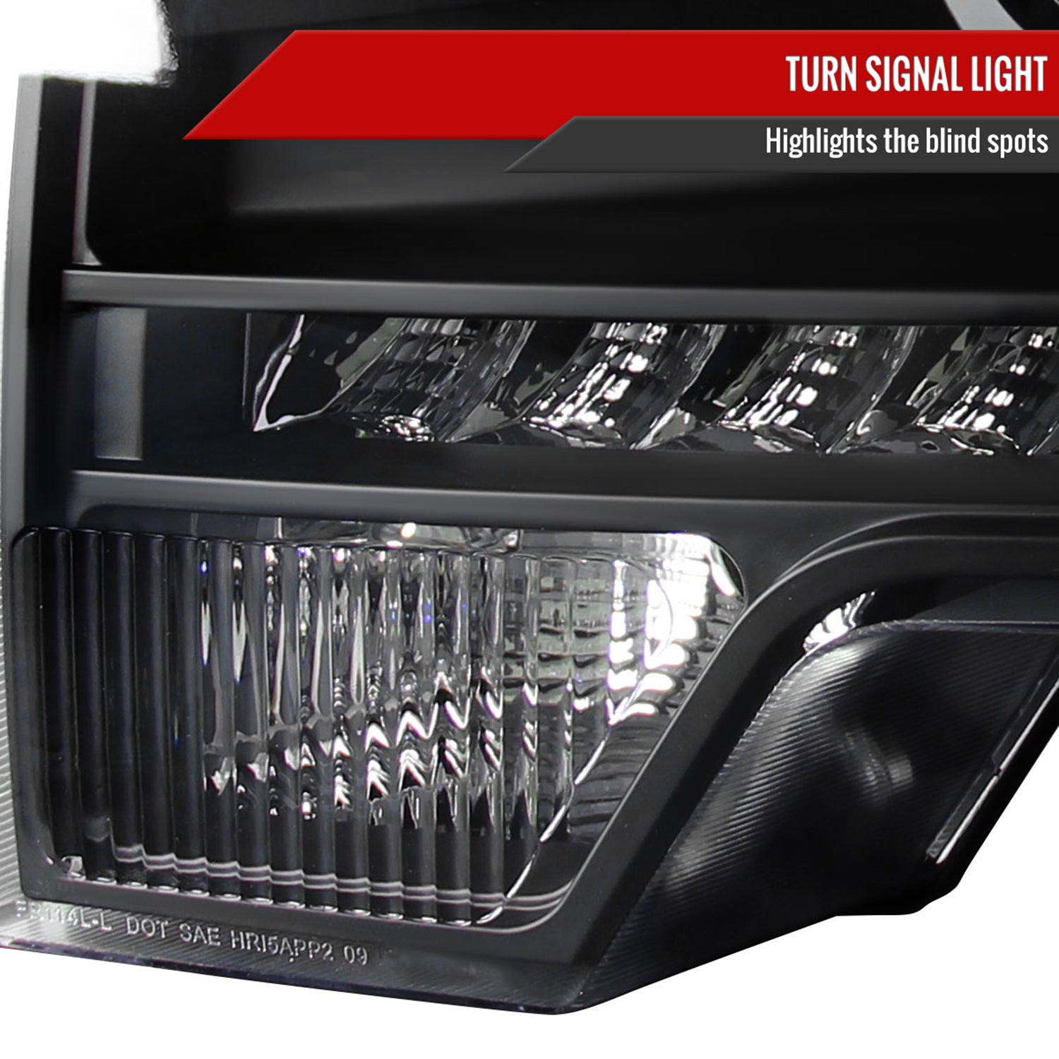 2009-2014 Ford F-150 Projector Headlights w/ LED Light Strip Matte Black/Clear