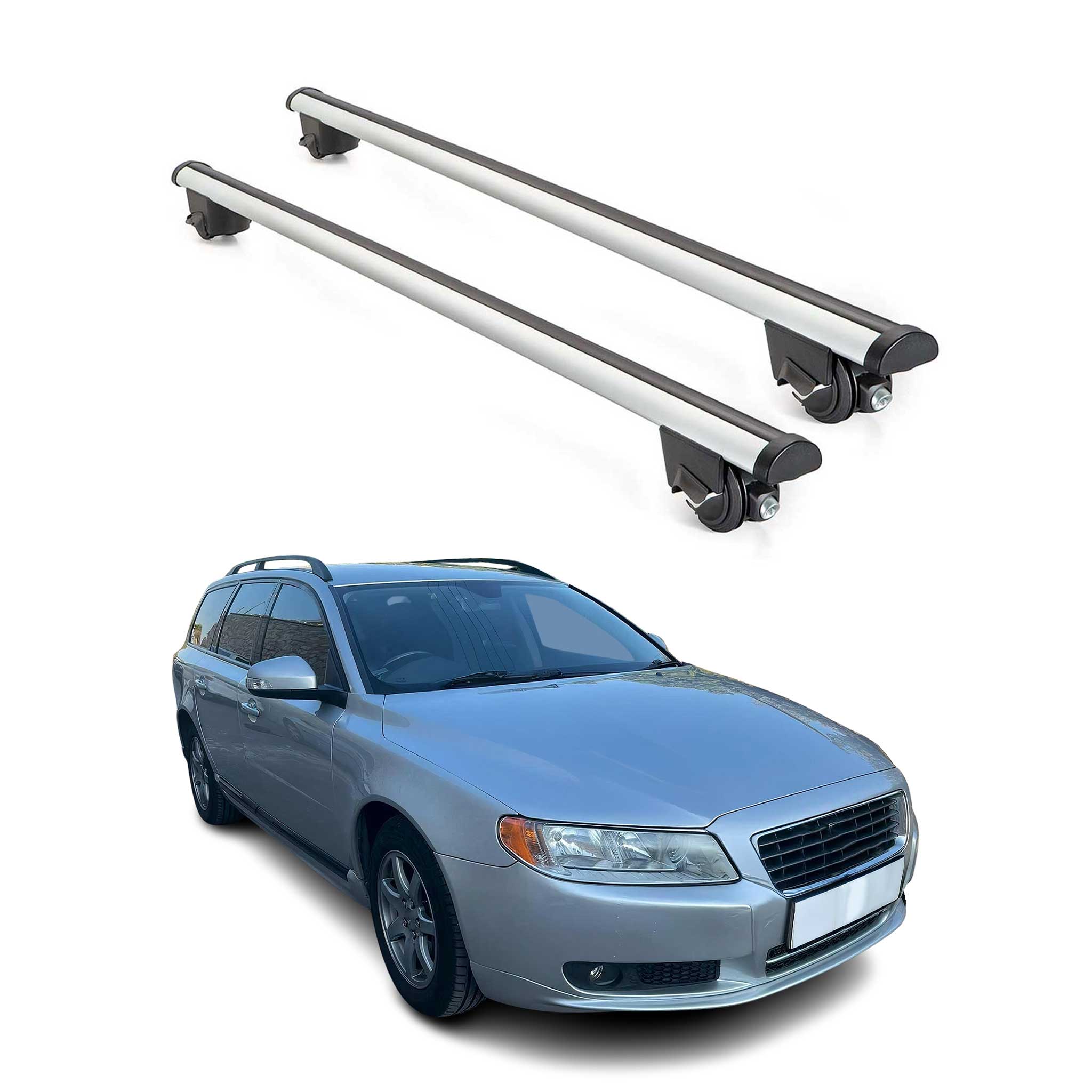 2008-2016 Volvo V70 Roof Rack Cross Bars Silver
