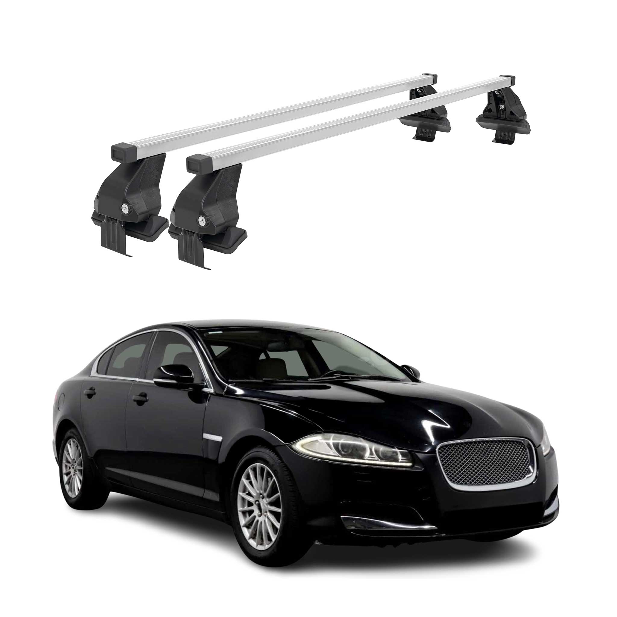 2009-2015 Jaguar XF Roof Rack Cross Bars Silver