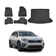 2017-2022 Kia Niro Floor Mats & Cargo Liner Full Set All Weather Black
