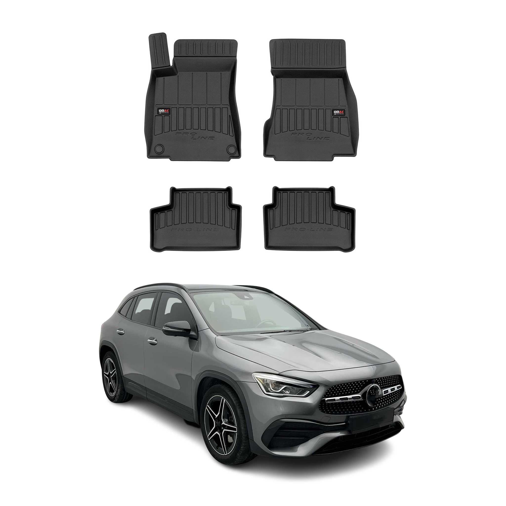 2020-2026 Mercedes GLA Class H257 Premium Floor Mats Liners Full Set All Weather Heavy Duty Black