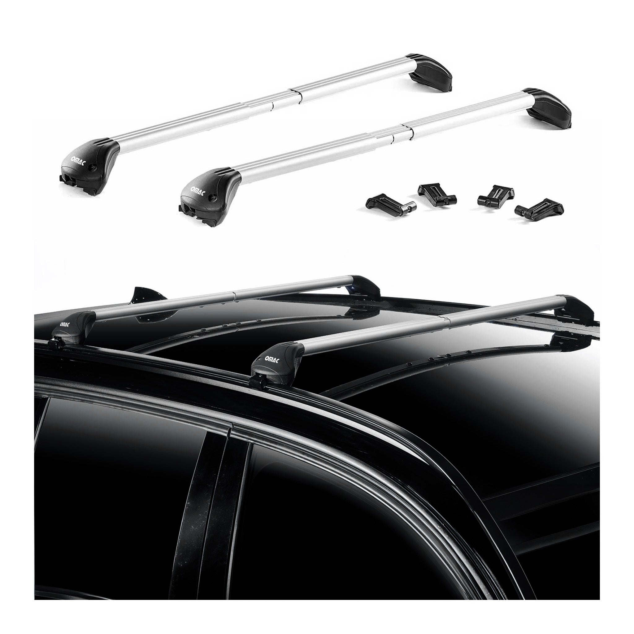 2018-2024 Volkswagen Tiguan Roof Rack Cross Bars Silver