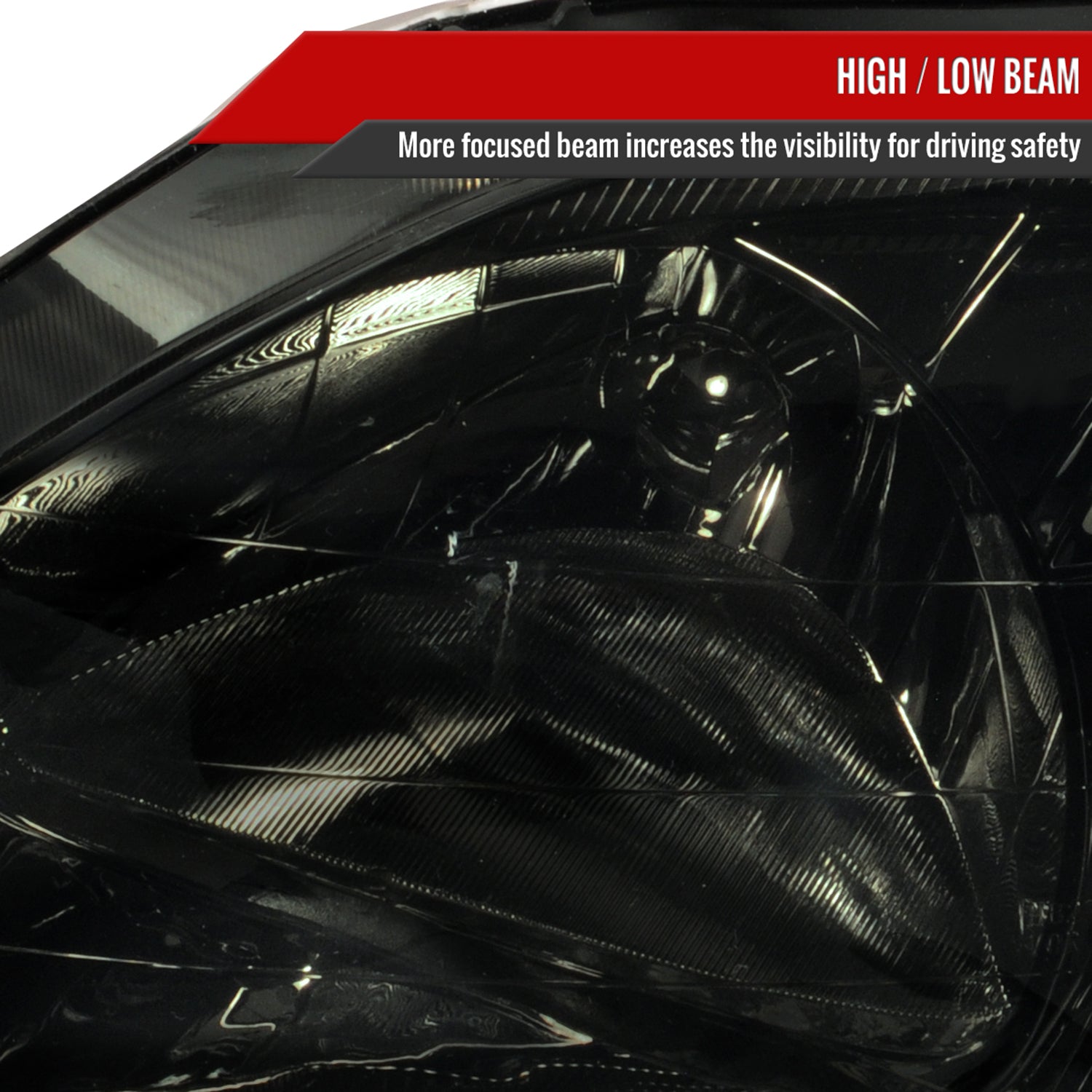 1999-2000 Honda Civic Factory Style Crystal Headlights Chrome/Smoke Lens