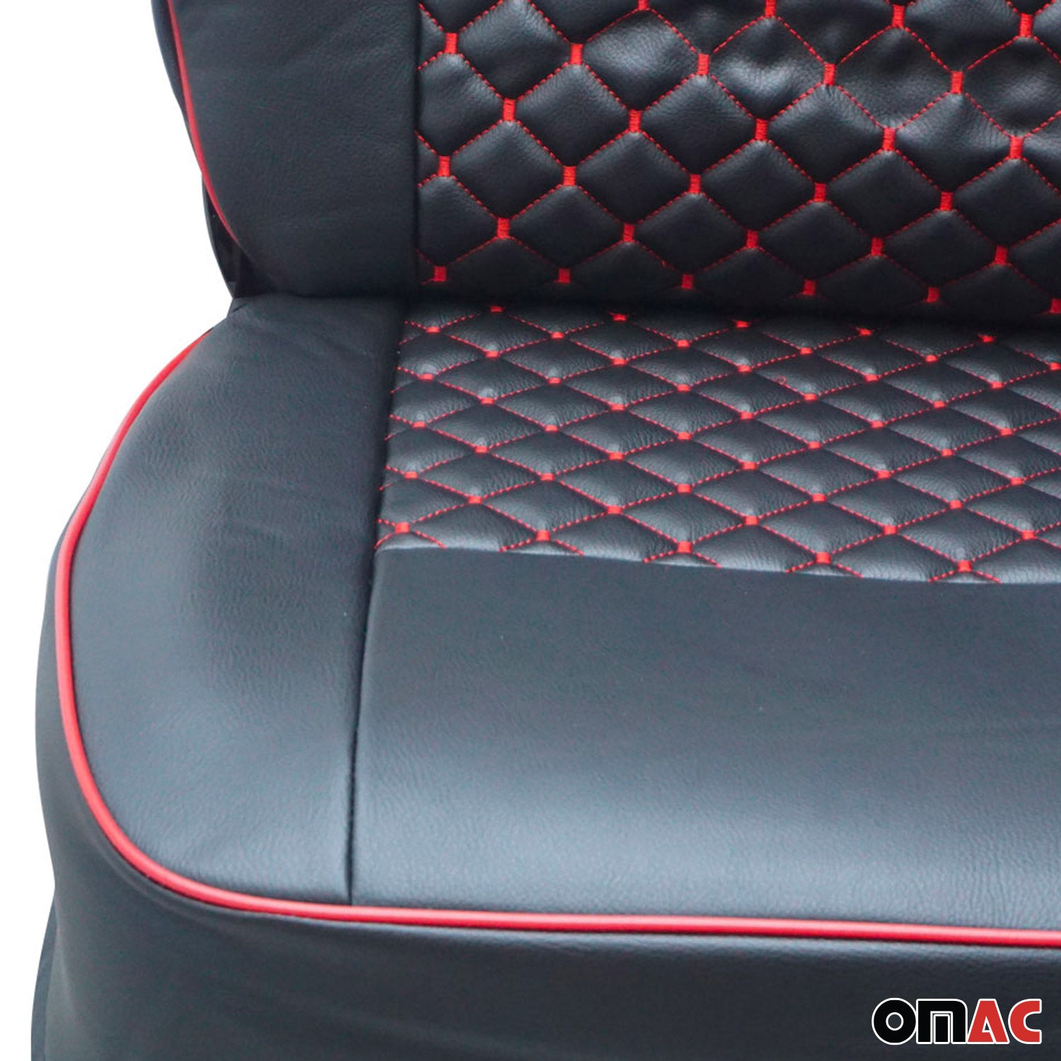 2015-2025 Ford Transit Leather Front Car Seat Covers Protector Black Red
