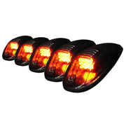 Universal 5PC Set Roof Cab Amber LED Lights Black Housing/Smoke Lens