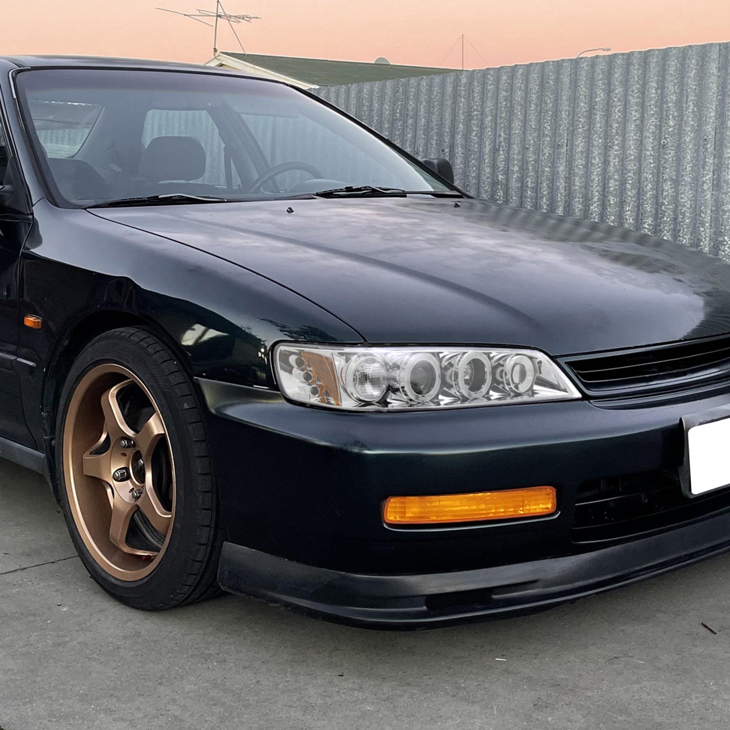 1994-1997 Honda Accord Dual Halo Projector Headlights Chrome/Clear Lens