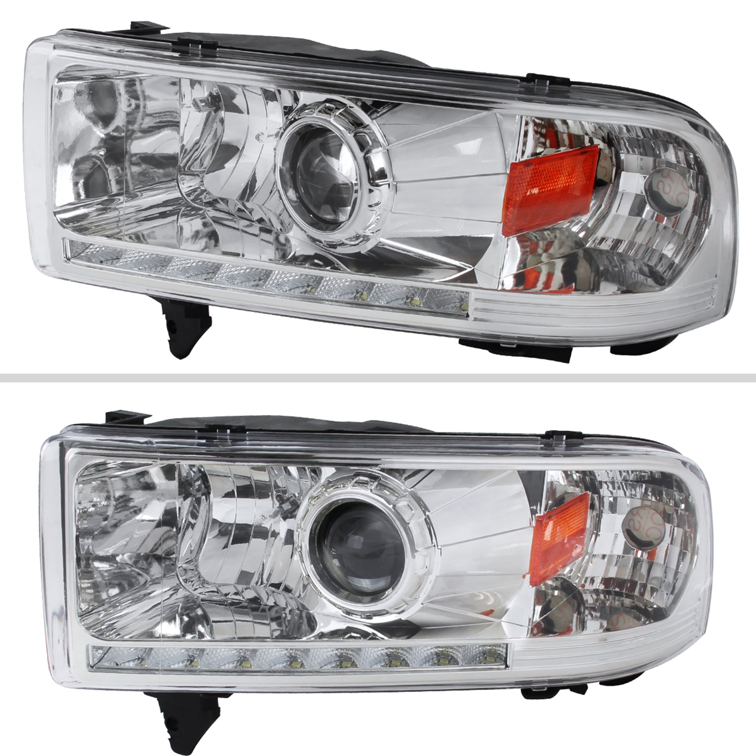 1994-2001 Dodge RAM 1500/ 1994-2002 RAM 2500 3500 Headlights LED Light Chrome