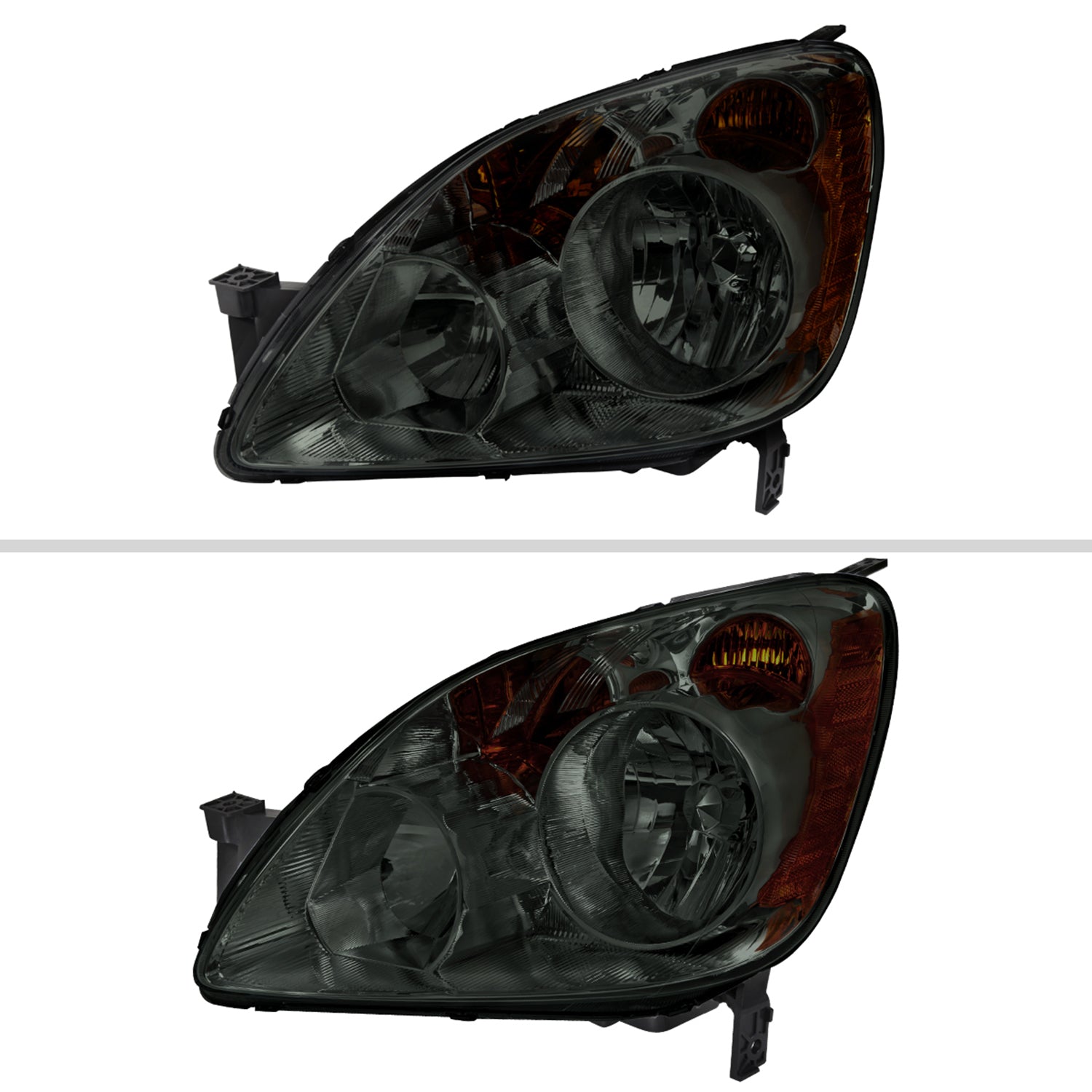 2005-2006 Honda CR-V Factory JP Headlights w/Amber Reflectors Chrome/Smoke
