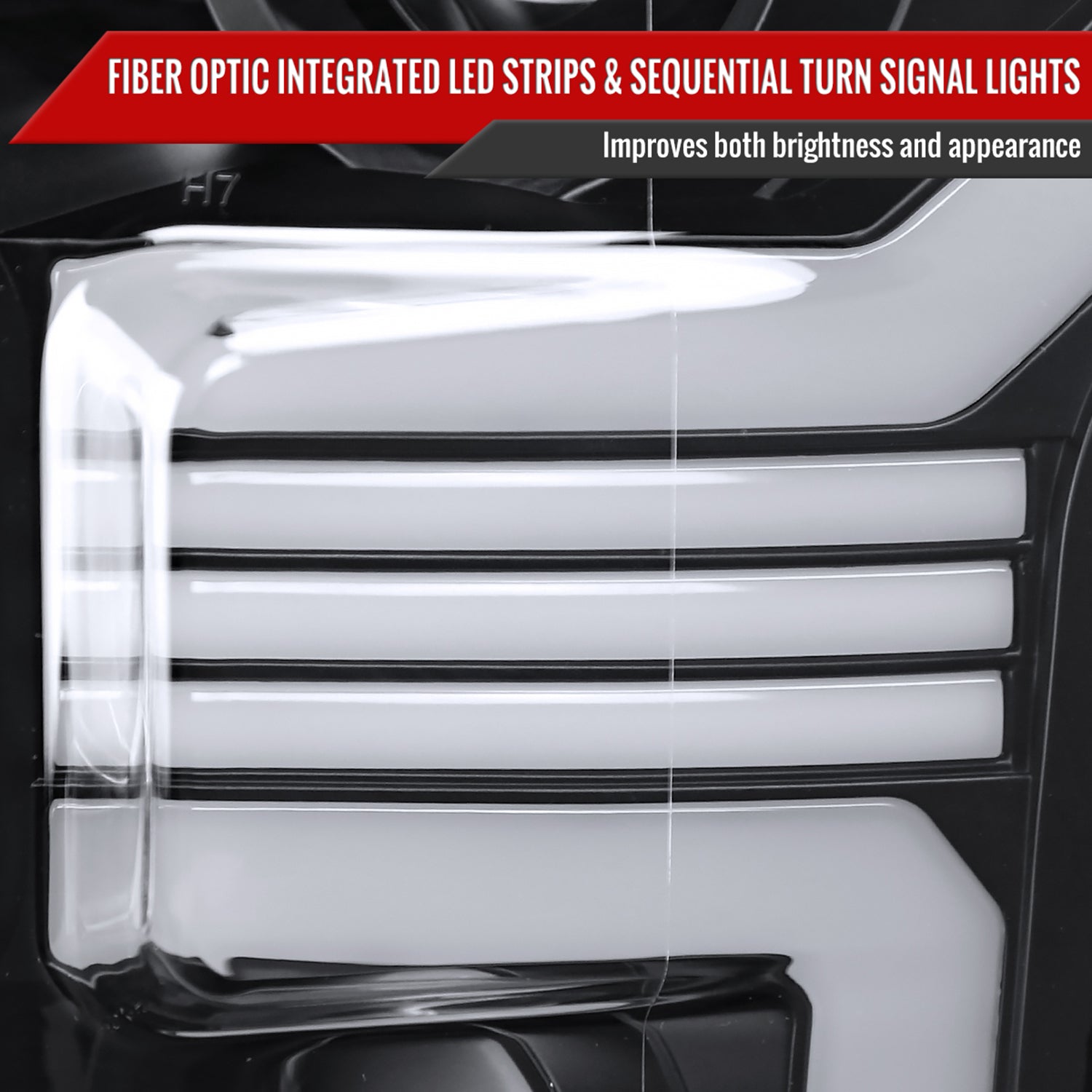 2015-2017 Ford F-150 LED Bar Projector Headlights Turn Signals Black / Clear