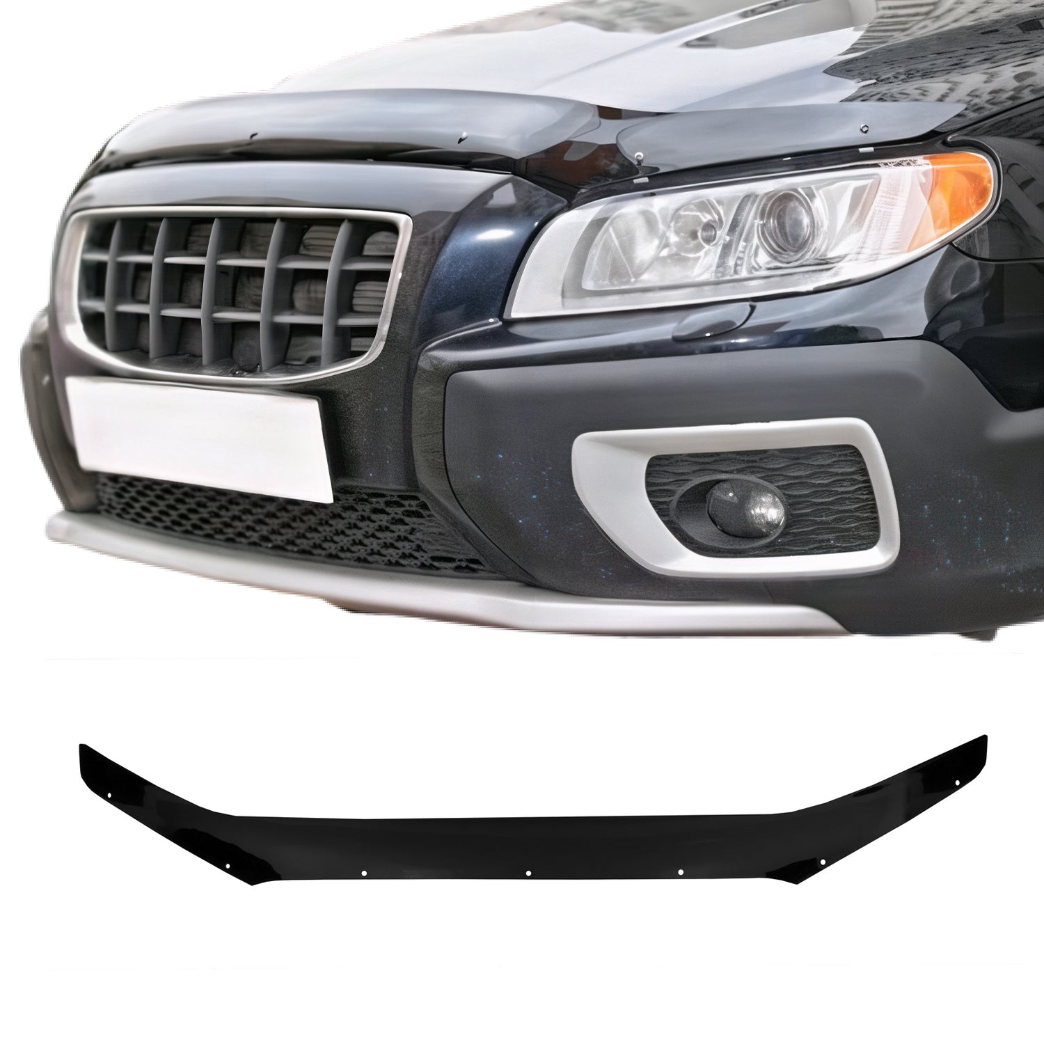 2008-2016 Volvo XC70 V70 S80 Front Bug Shield Hood Deflector 1 Pc Smoke