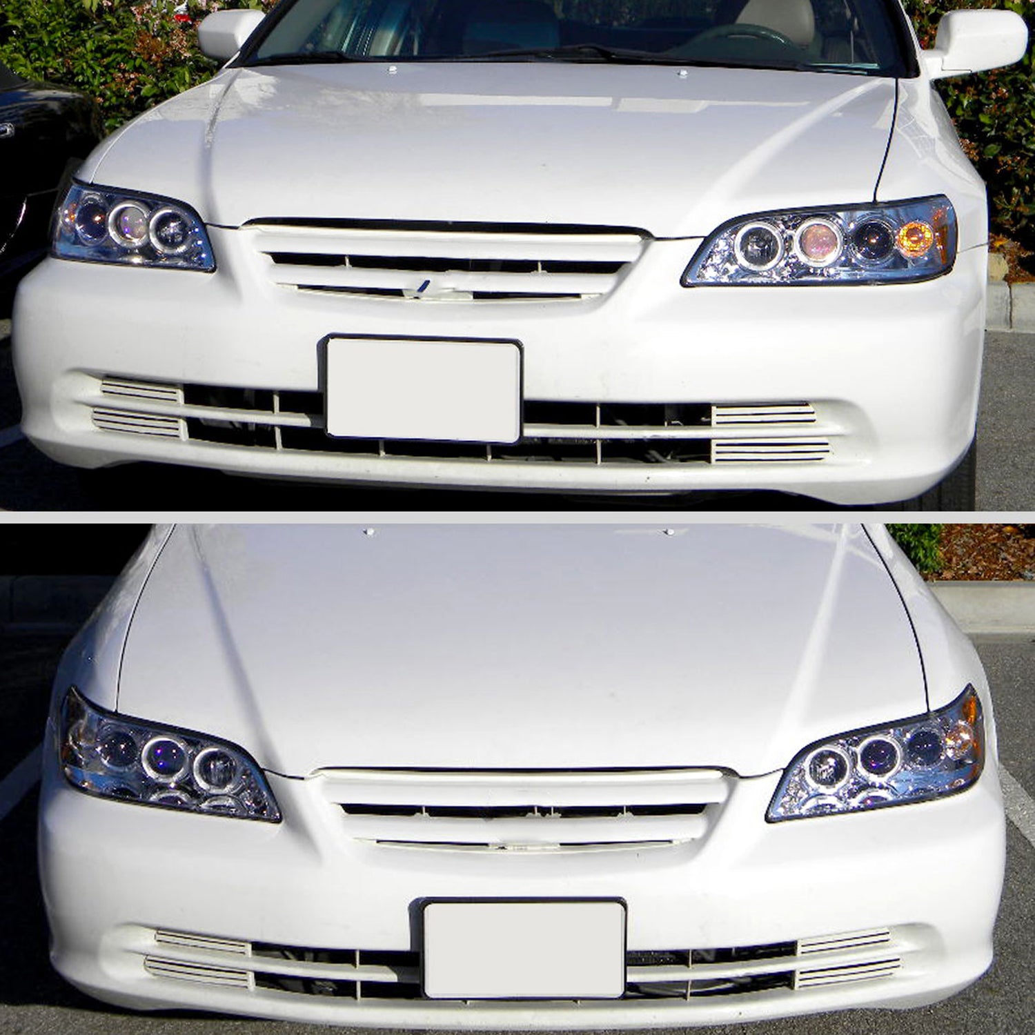 1998-2002 Honda Accord Dual Halo Projector Headlights Chrome/Clear Lens