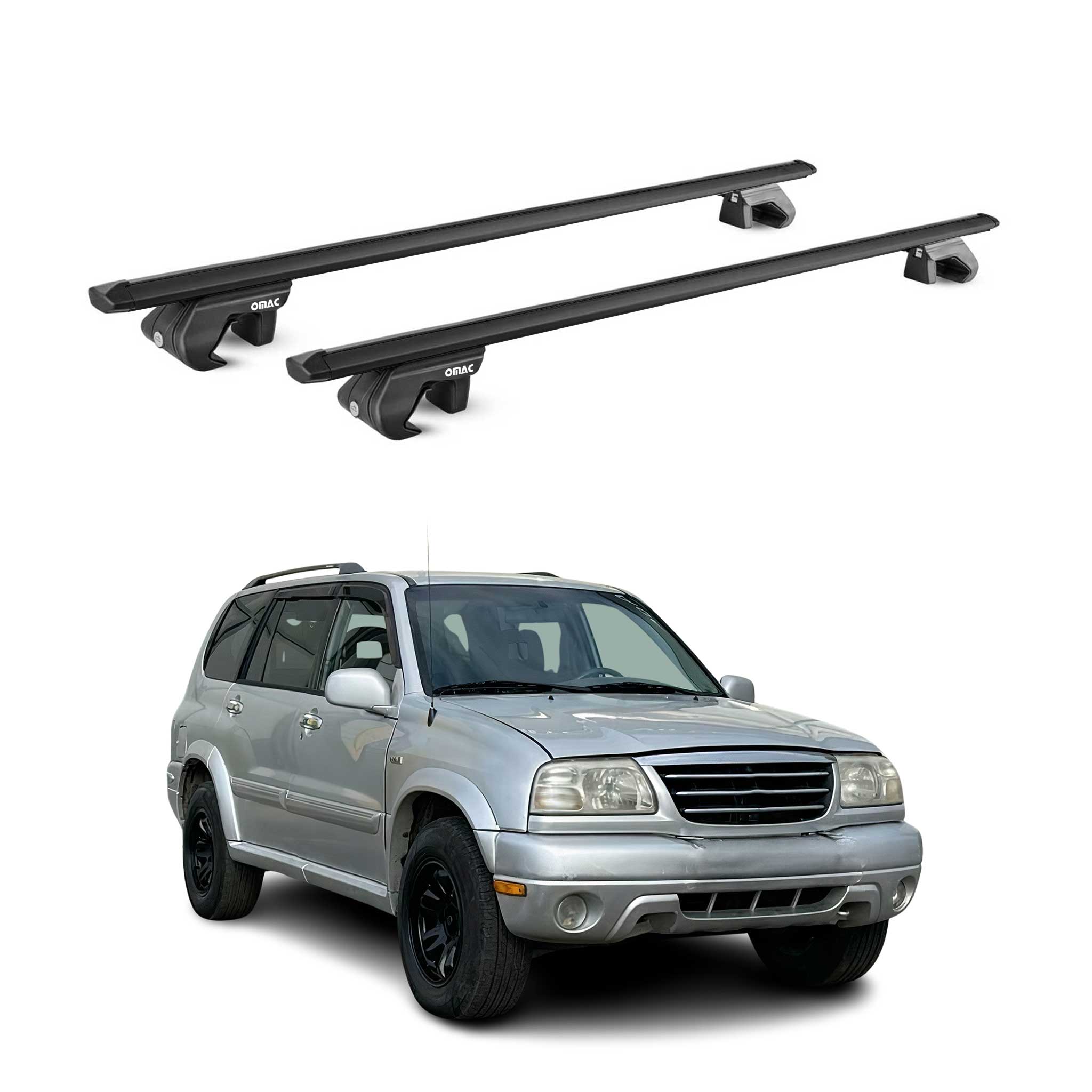 Roof Rack Luggage Carrier for Suzuki Grand Vitara I 1999-2004 Aluminium Black 2x