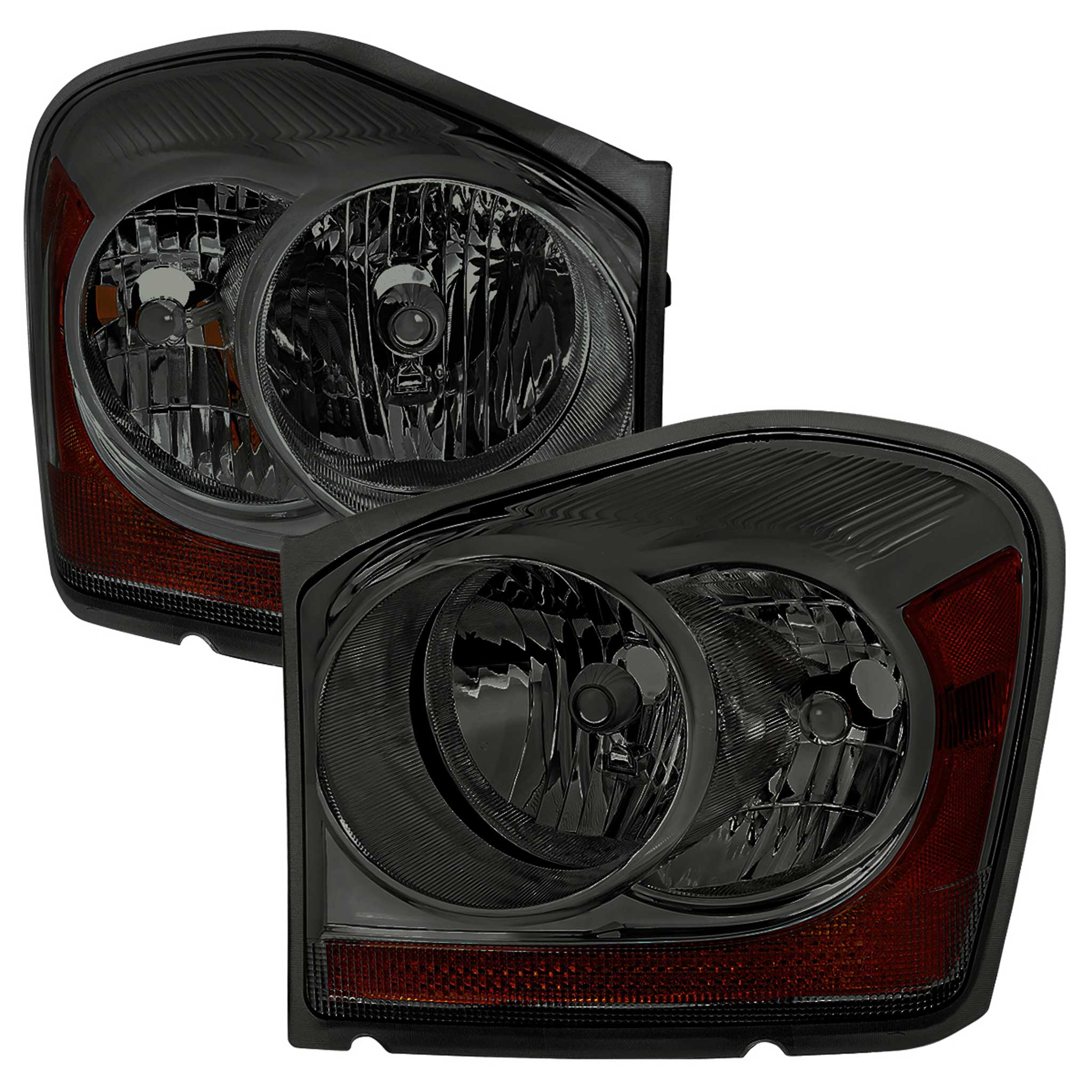 For Dodge Durango 2004-2006 Factory Style Headlights Chrome Housing Smoked Lens