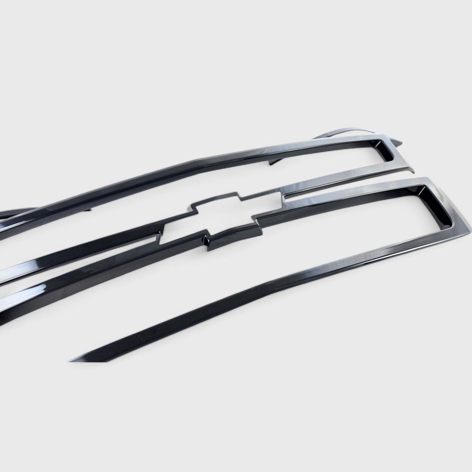 2015-2020 Chevrolet Suburban / Tahoe Grille Overlay Gloss Black 4Pcs ABS Plastic