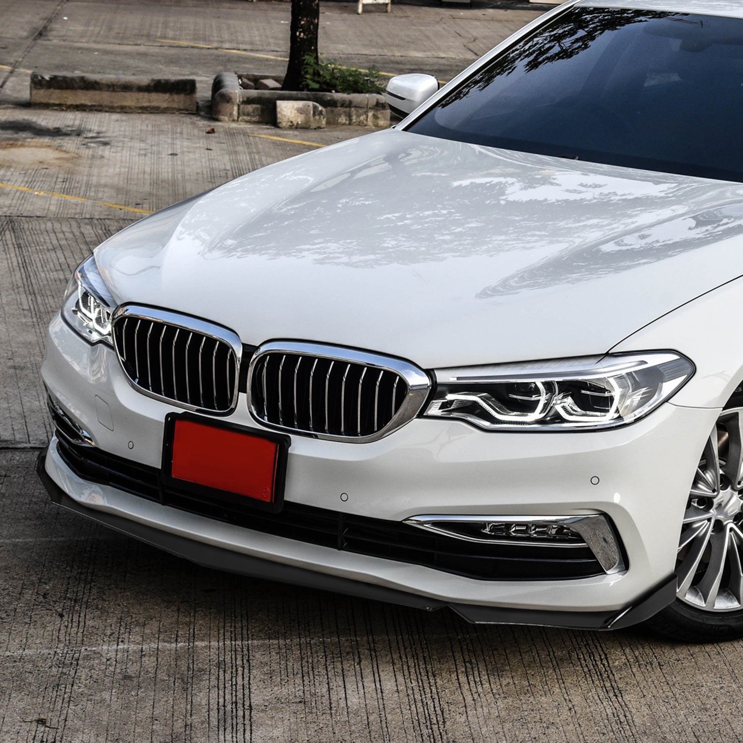 Universal Glossy Black Polypropylene 3Pcs Bumper Lip Spoiler Splitter