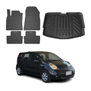 2014-2019 Nissan Versa Note Floor Mats & Cargo Liner Full Set All Weather Black