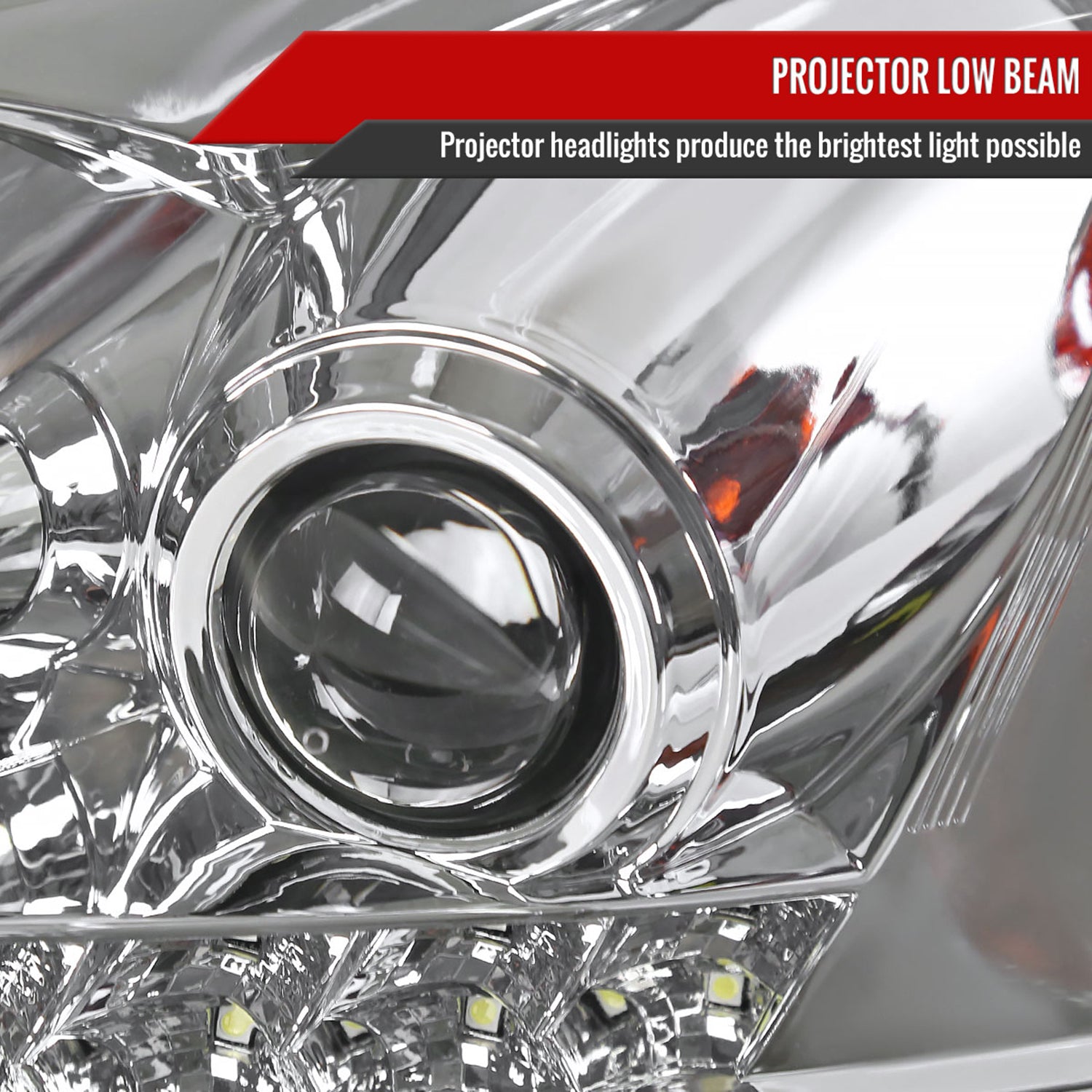 2005-2010 Pontiac G6 Projector Headlights w/ LED Light Strip Chrome/Clear Lens