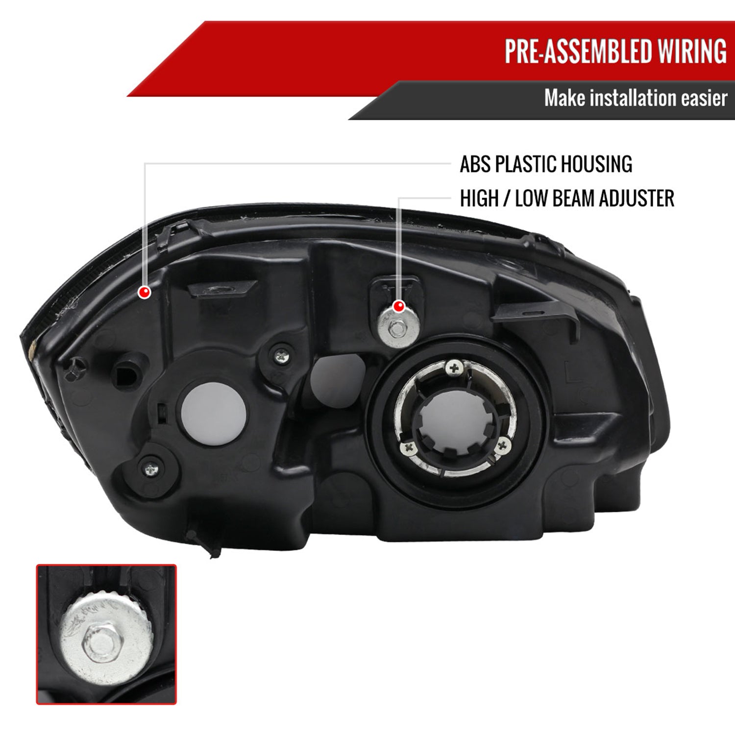 2005-2010 Chevy Cobalt Pontiac Pursuit/G5 Crystal Headlights Amber Reflector