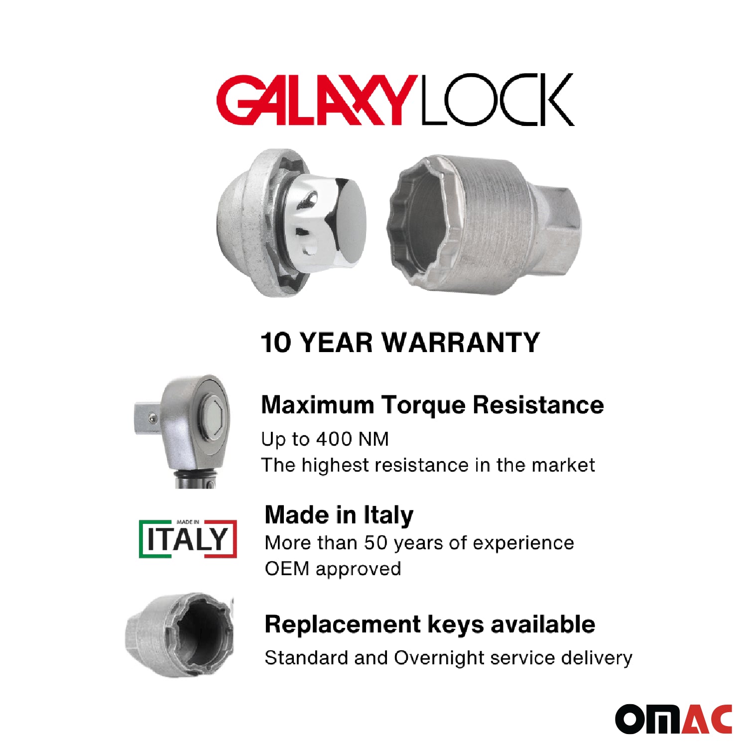 Wheel Lock Kit for Honda CR-V M12X1.5 Nut Chromed 4Locks & 1Key