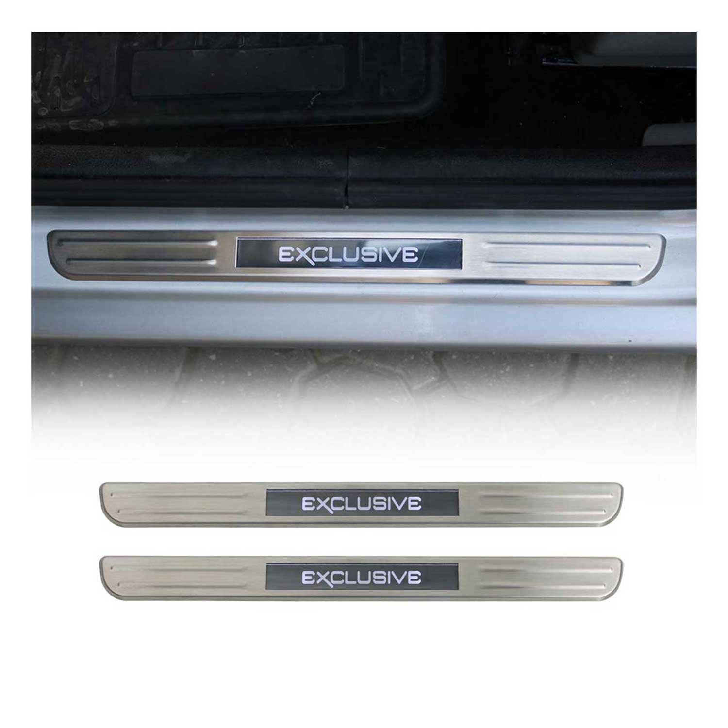 2011-2018 VW Jetta A6 Door Sill Scuff Plate Illuminated Exclusive Brushed Stainless Steel 2Pcs