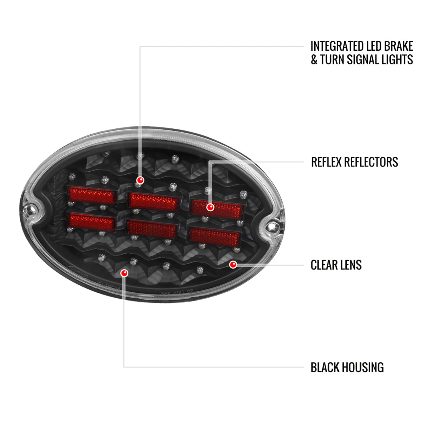 1997-2004 Chevy Corvette C5 LED Tail Lights Matte Black Housing/Clear Lens