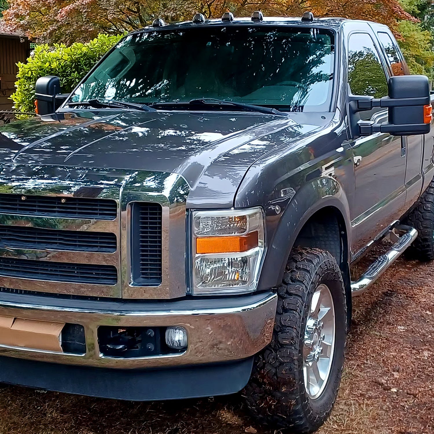 2008-2010 Ford F-250/F-350/F-450 Super Duty Factory Headlights Amber / Chrome