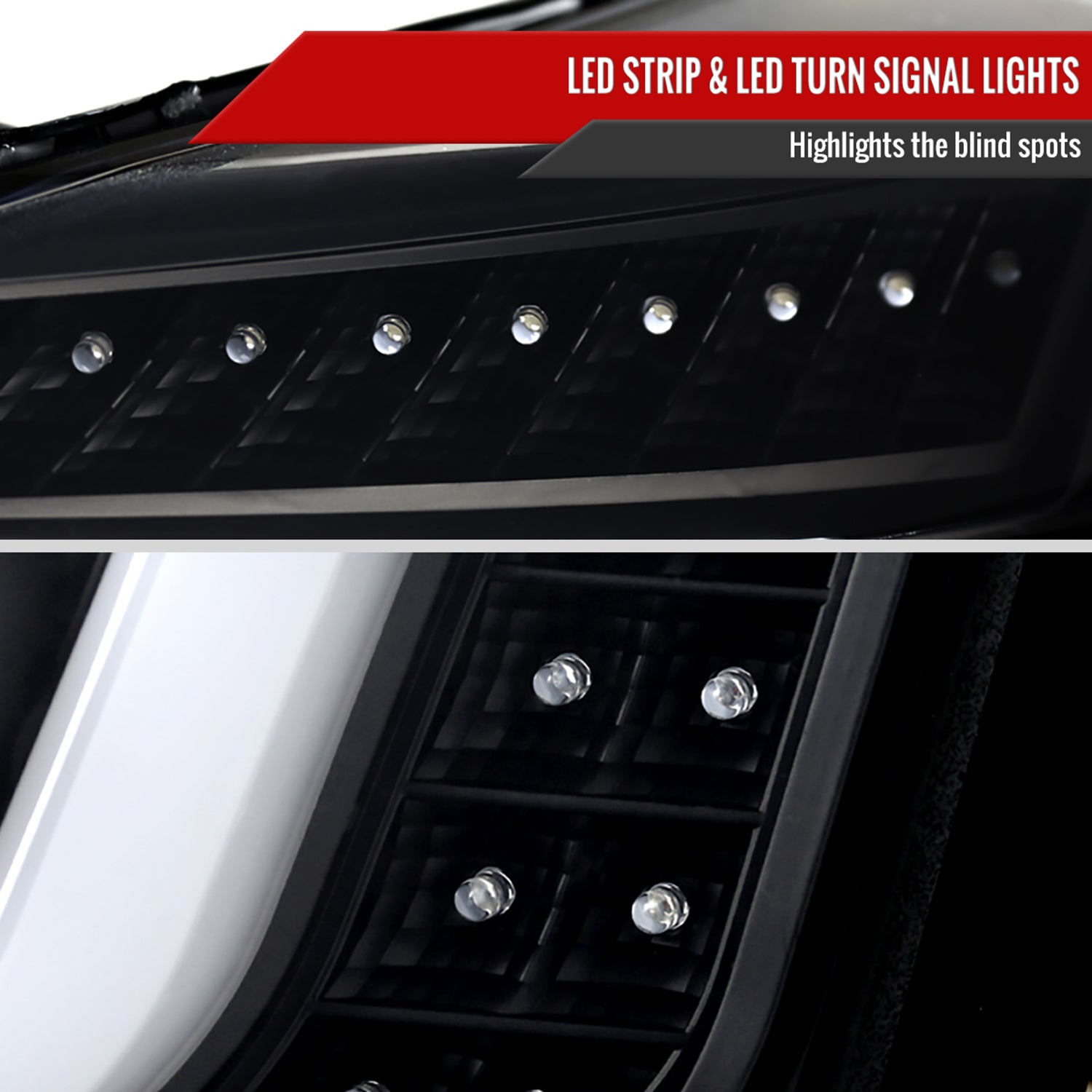 2015-2020 GMC Yukon/Yukon XL LED U-Bar Headlights LED Signal Lights Black