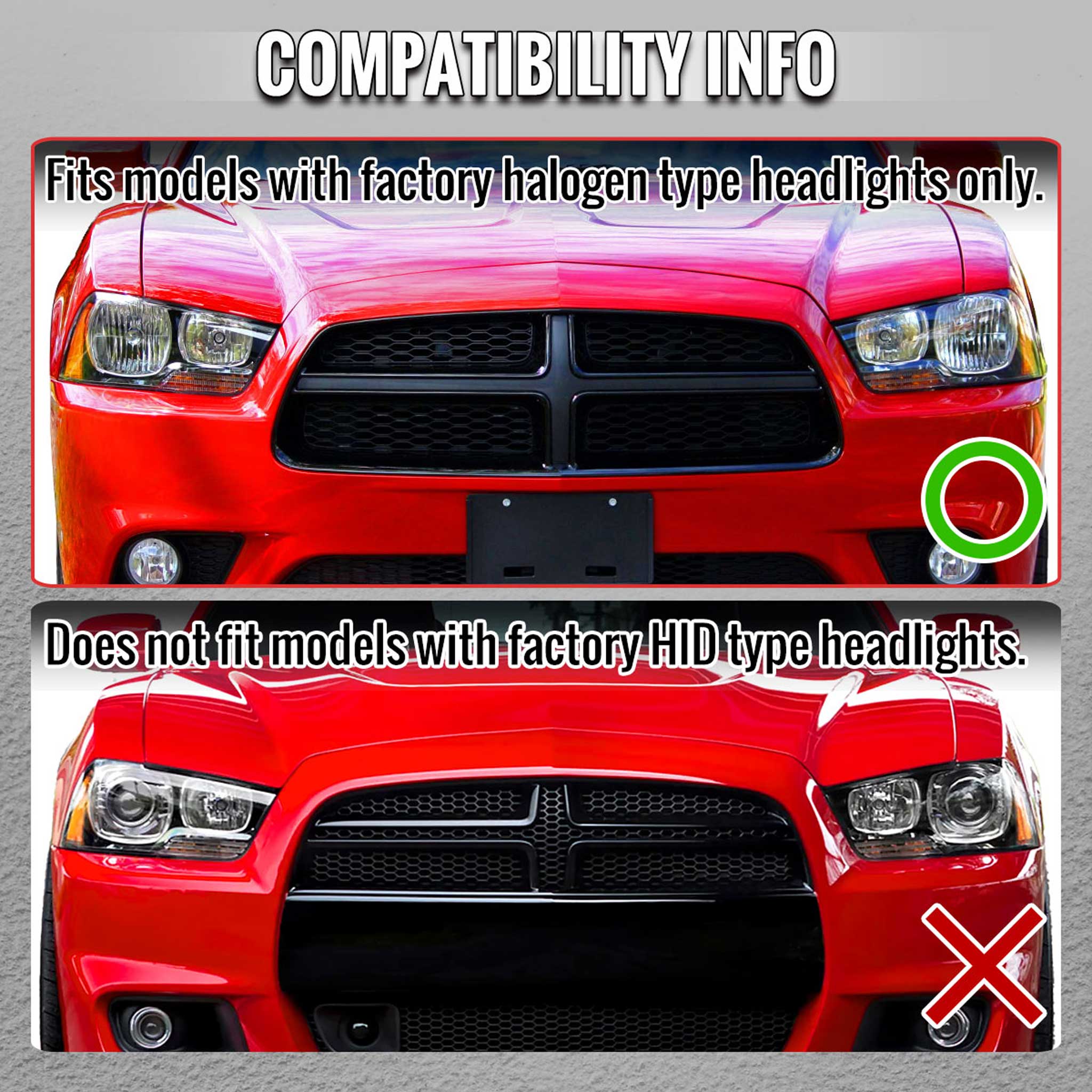 For Dodge Charger 2011-2014 Headlights LED DRL Light Strip Turn Signal Side Marker Chrome Housing Clear Lens