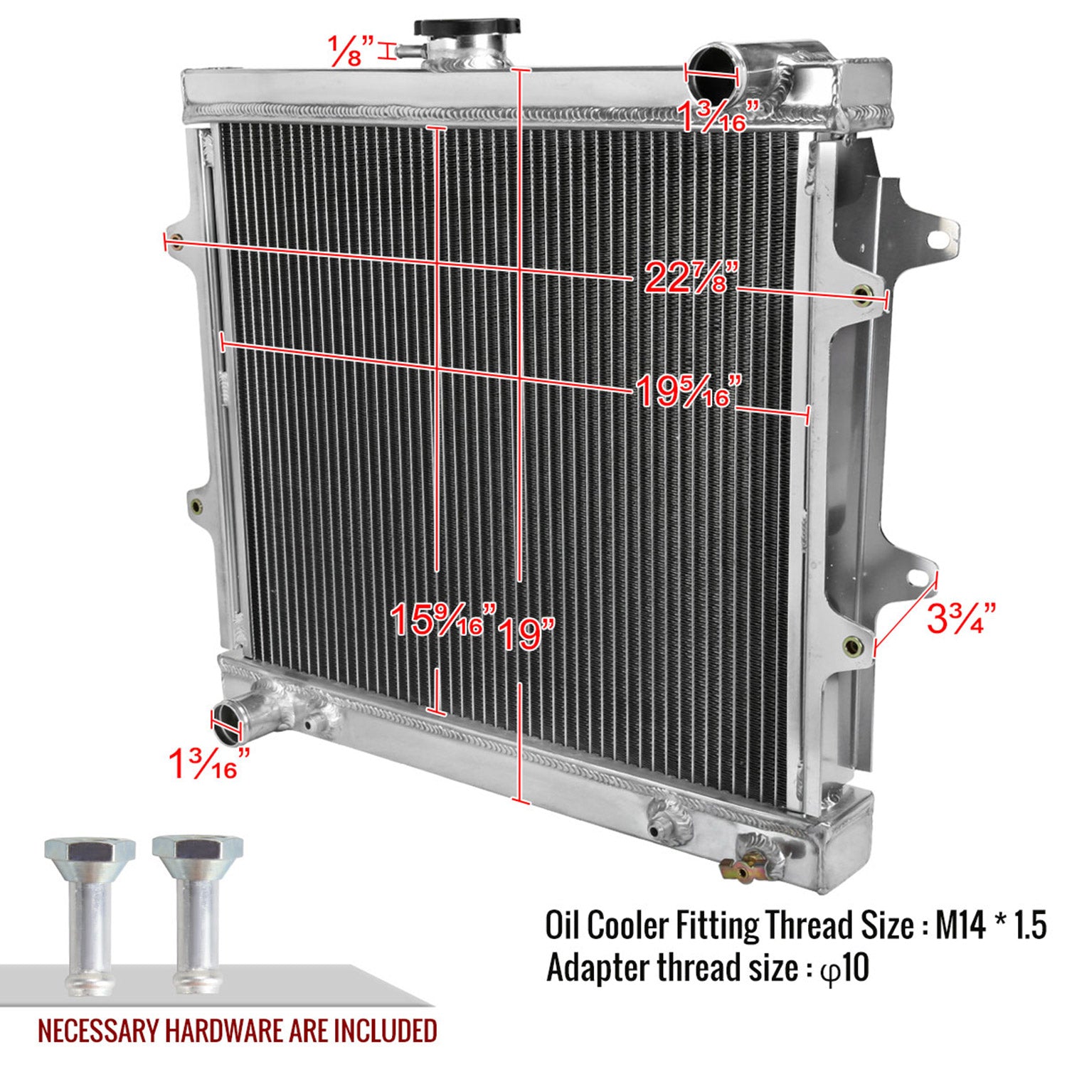 1984-1995 Toyota 4Runner 2.4L L4 3-Row Aluminum Performance Radiator