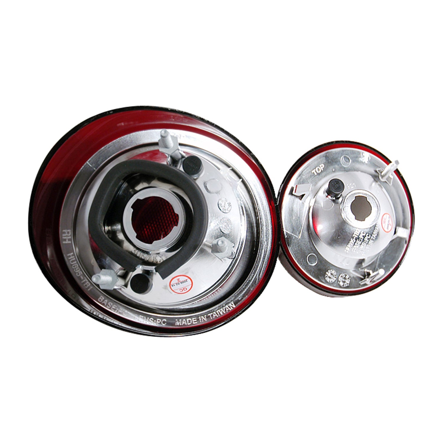 2005-2010 Chevy Cobalt Tail Lights & Trunk Reverse Lights Chrome/Red Clear