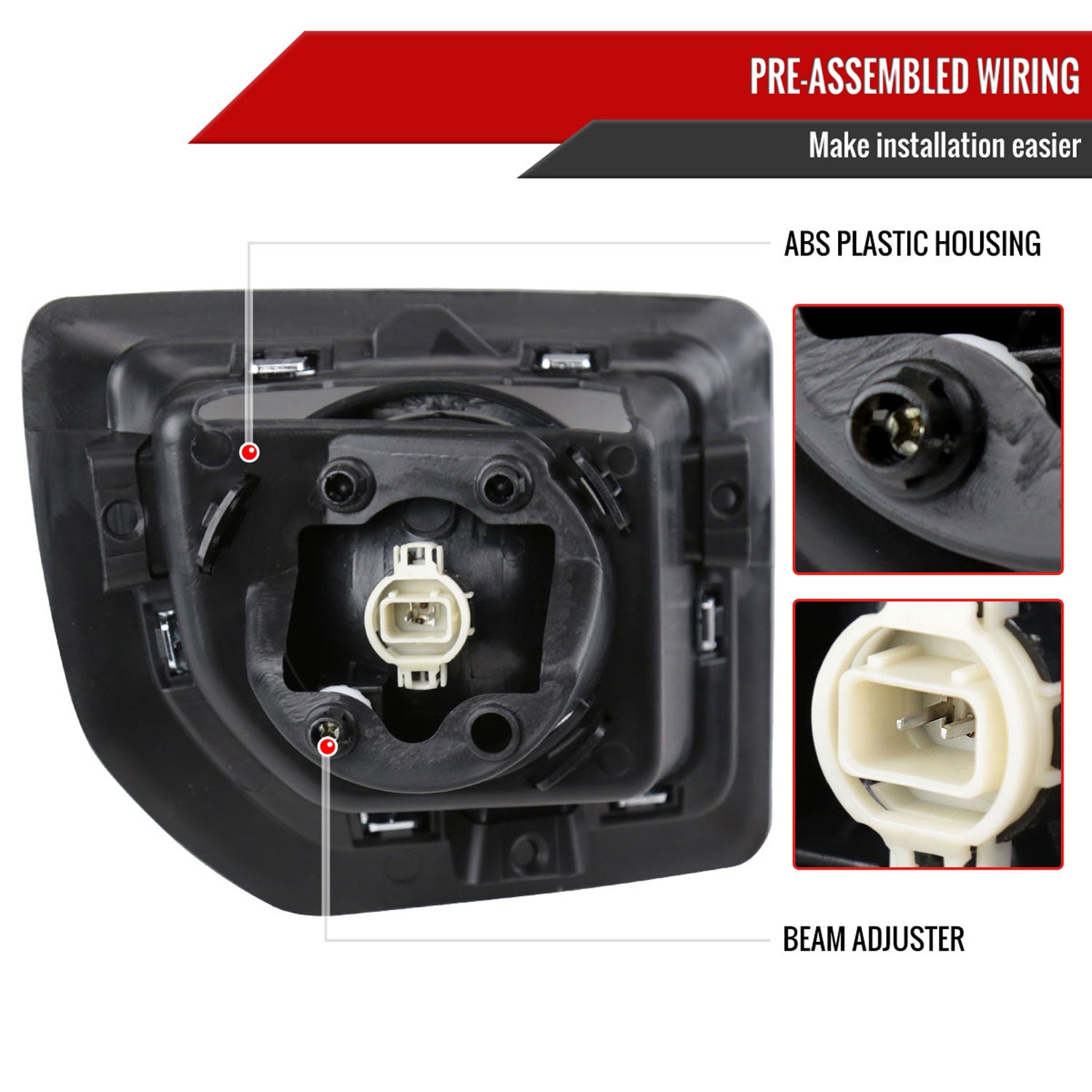 2015-2018 GMC Sierra 2500HD/3500HD PS24W Fog Lights Kit Chrome/Clear Lens