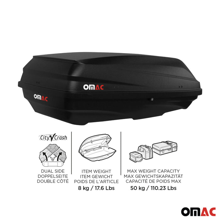 OMAC Car Rooftop Cargo Box Carrier Dual-Side Opening Luggage Storage 7.7 Cubic
