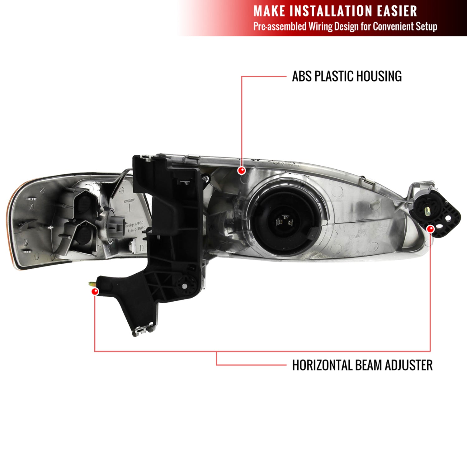 1998-2000 Toyota Corolla Factory Crystal Headlights Corner Lights&Bulbs Black