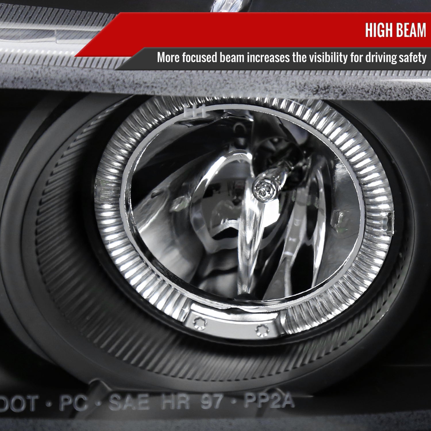 1997-2000 Dodge Avenger Chrysler Sebring Coupe Dual Halo Headlights Black