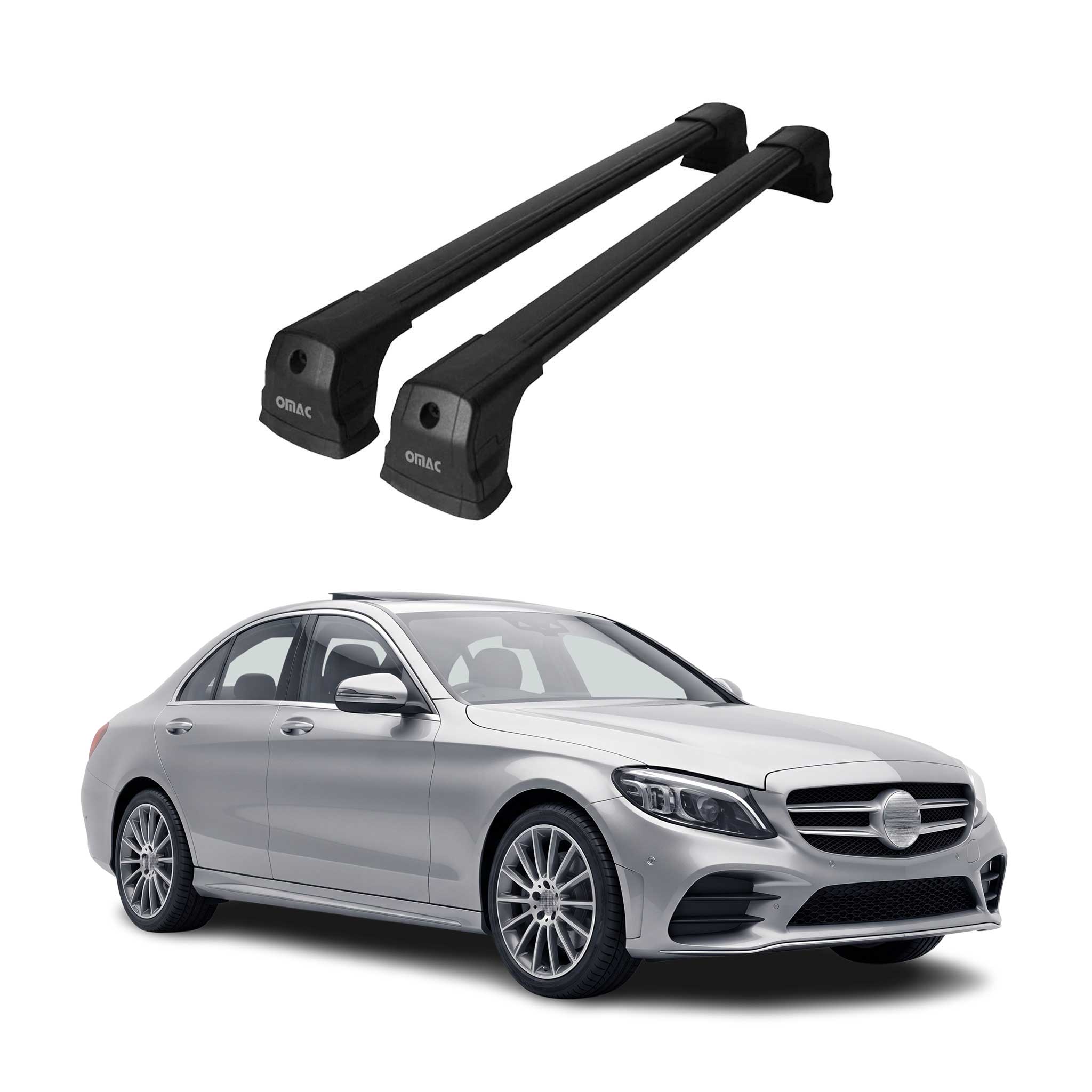 Roof Racks Cross Bar for Mercedes E-Class Sedan 2017-2023 Black Aluminium 2x