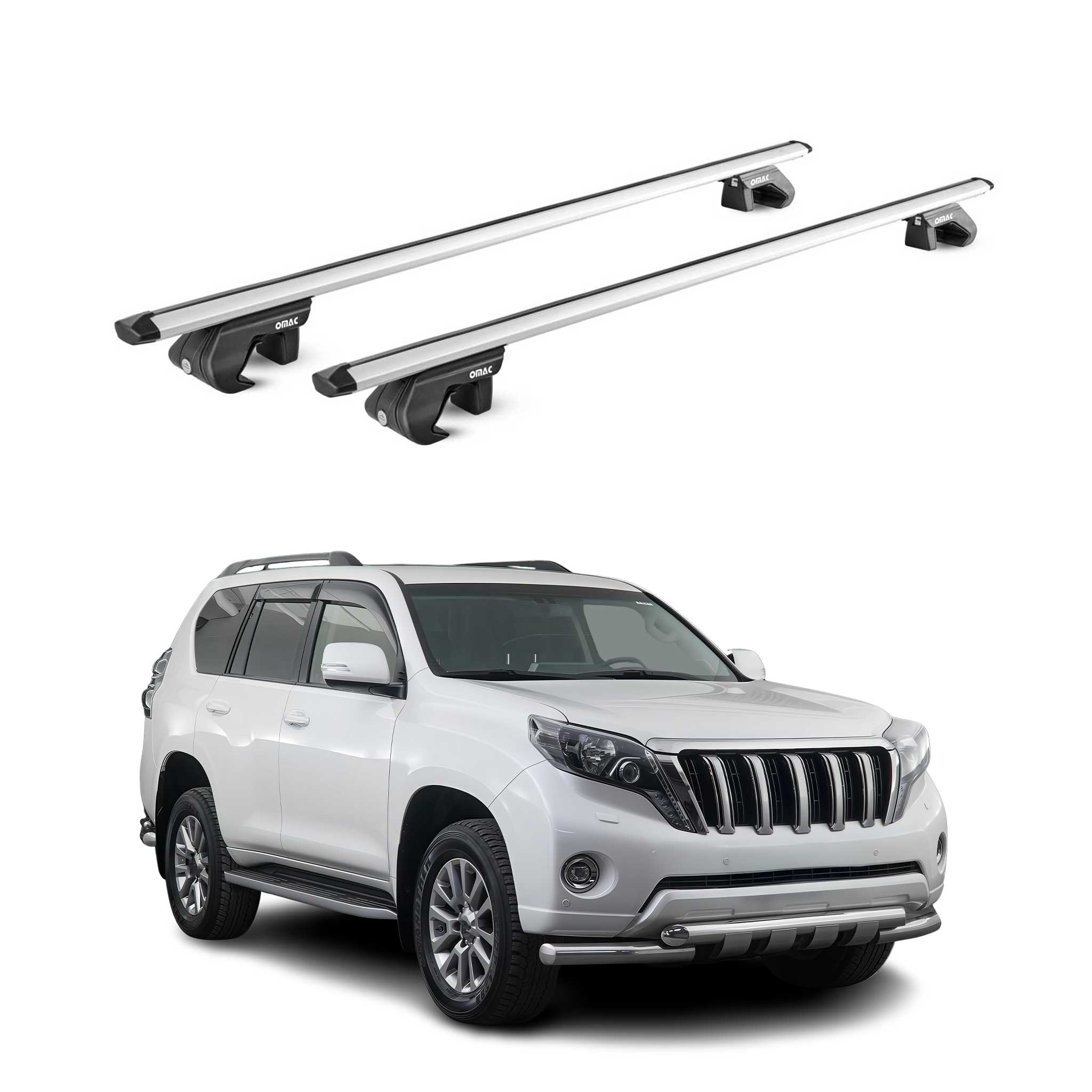 2008-2021 Toyota Land Cruiser Roof Rack Cross Bars Silver