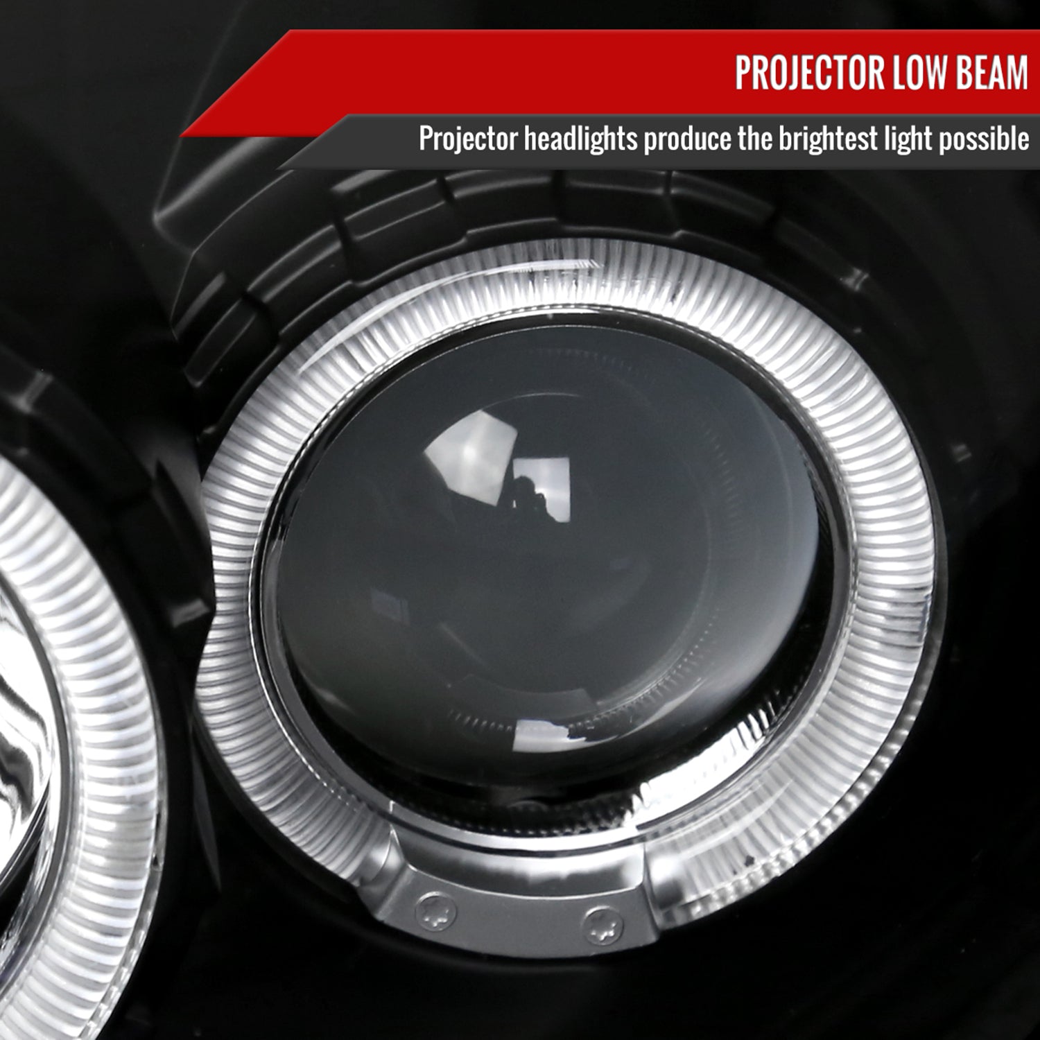 2000-2002 Dodge Plymouth Neon Dual Halo Projector Headlights Matte Black/Clear