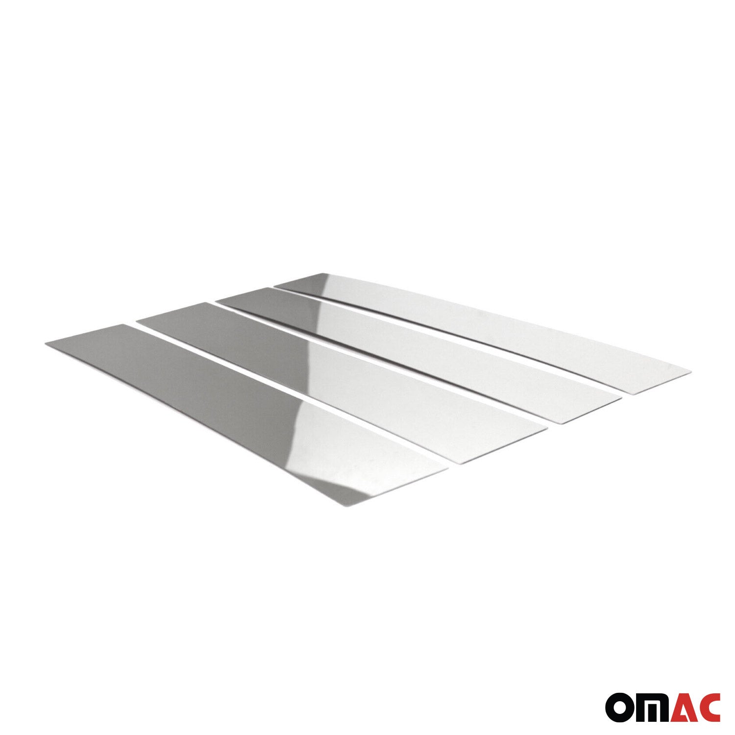 2007-2014 Cadillac Escalade Window B Pillar Posts Door Trim Steel Silver 4x