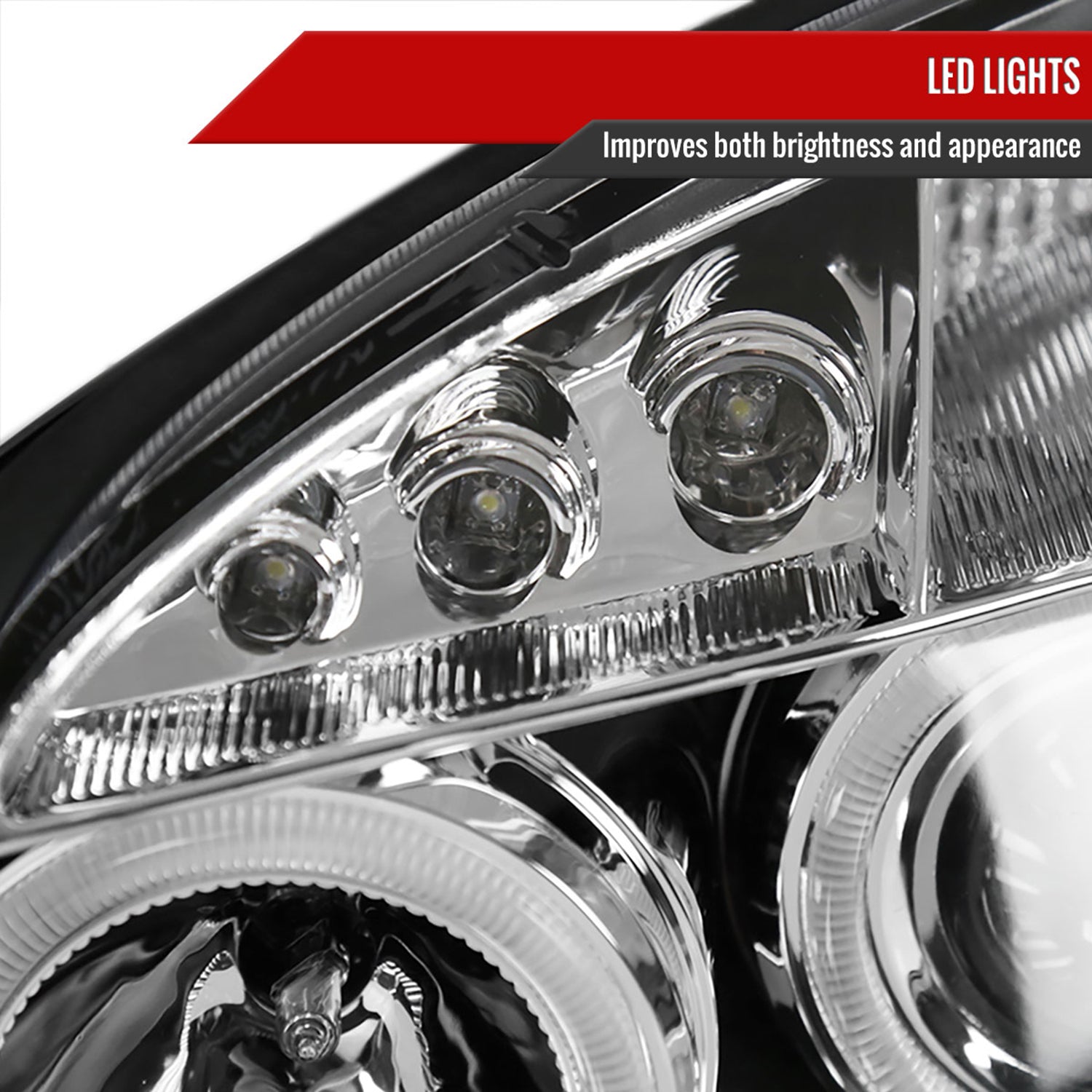 2005-2010 Chevy Cobalt Pontiac /Pursuit Dual Halo Projector Headlights Chrome