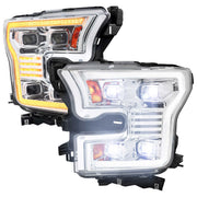 For Ford F-150 2015-2017 LED Projector Headlights Switchback Sequential Turn Signal DRL Chrome