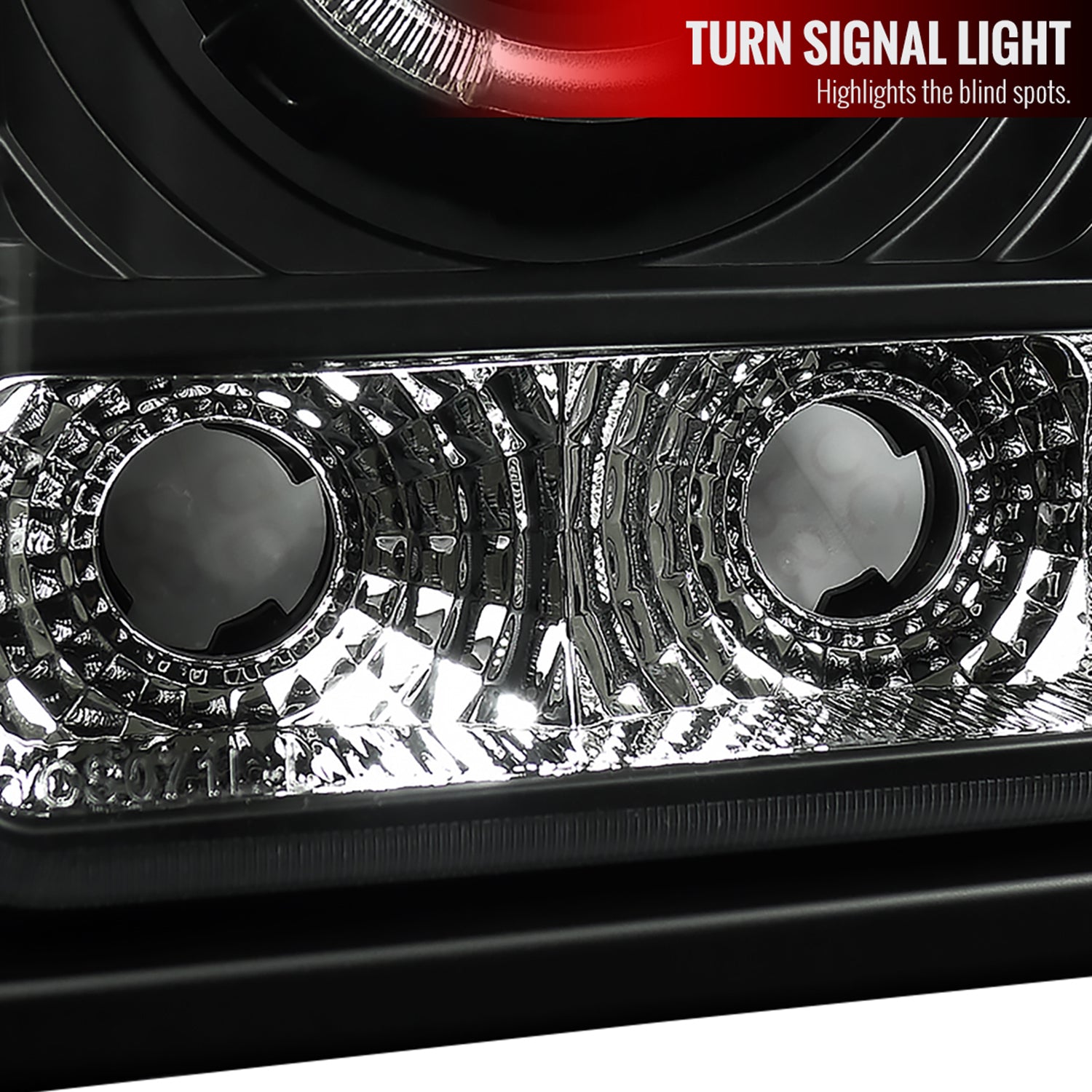 1997-2001 Jeep Cherokee Halo Projector Headlights SMD LED Light Strip Black