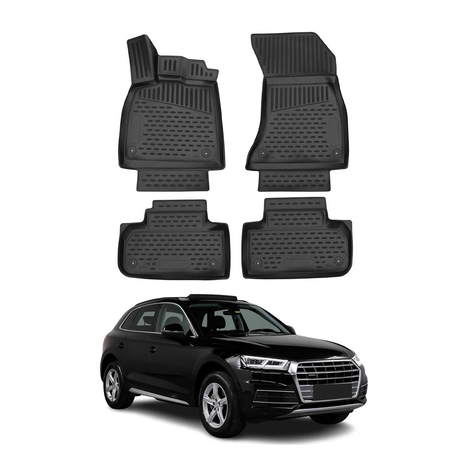 2018-2025 Audi Q5 SQ5 Floor Mats Liners Full Set All Weather Black