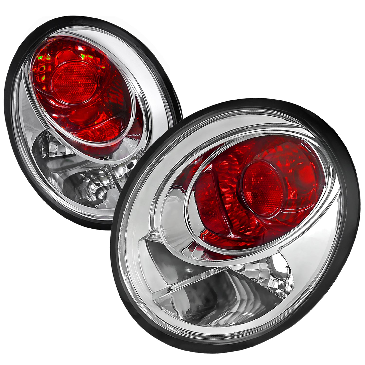 1998-2005 VW Beetle Tail Lights Chrome Housing/Clear Lens