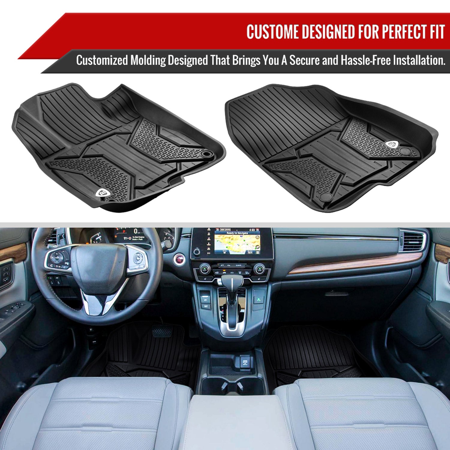 2017-2022 Honda CR-V Floor Mats Liner 3Pcs All Weather TPE